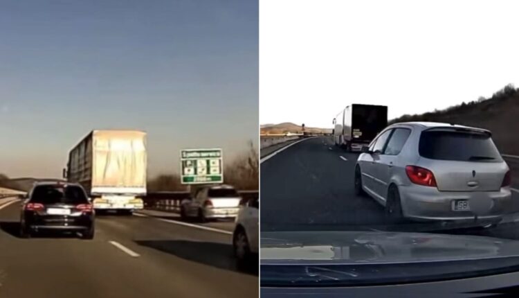 Mașină cu numere de Sibiu, pericol public pe autostradă, poliția a fost alertată