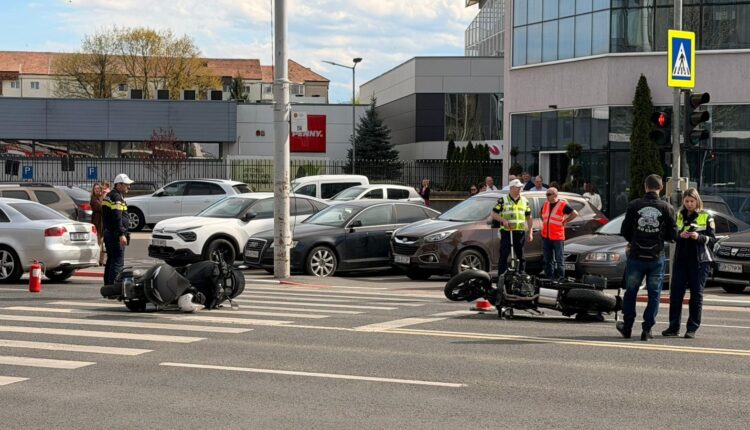 Accident între două motociclete pe Șoseaua Alba Iulia, cu doi răniți la spital
